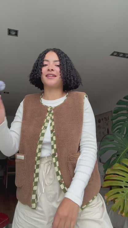 Reversible Gilet - Green Checkers